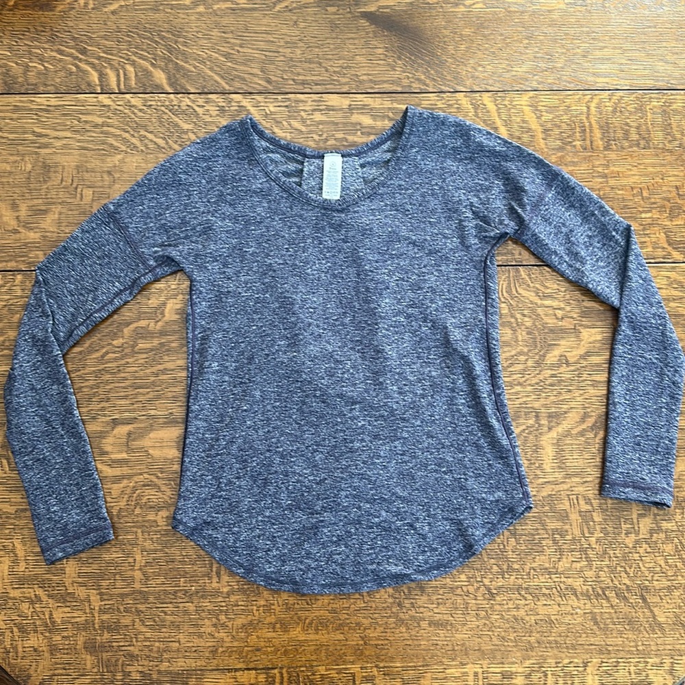 Ivivva Navy Heathered Long Sleeve Top Girls Size 8